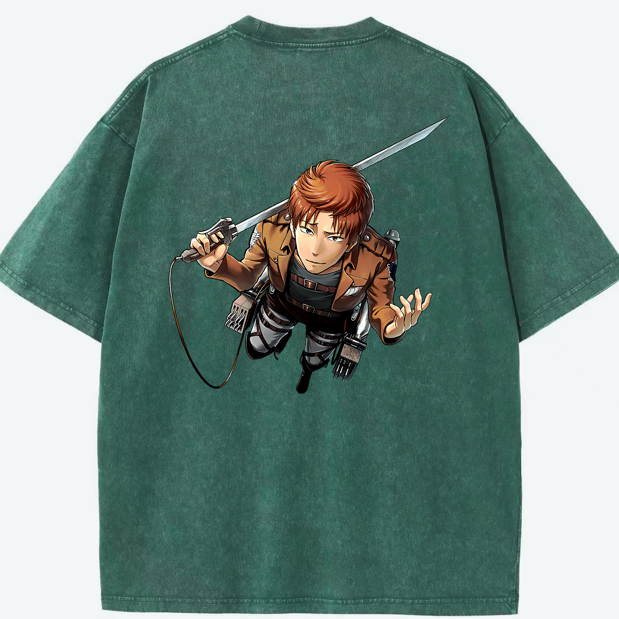 （画像用） 進撃の巨人 Attack on Titan 綿100% ヴィンテージ風 半袖Tシャツ（背面プリント）